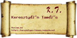 Keresztyén Tamás névjegykártya